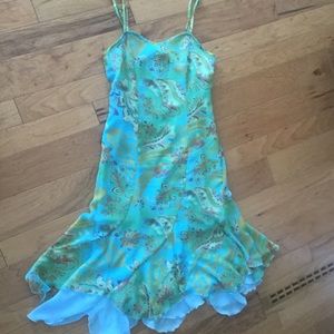 Sundress chiffon teal full length
